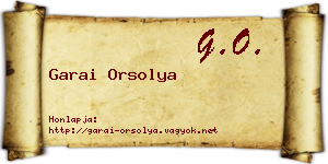 Garai Orsolya névjegykártya